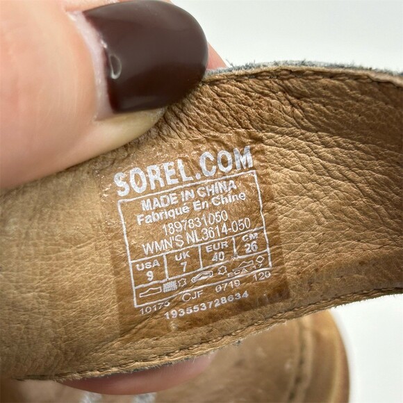 Sorel Nadia Women's Heeled Sandals Blue/Gray Elastic Strap Lug Sole Size 9 - Picture 11 of 12